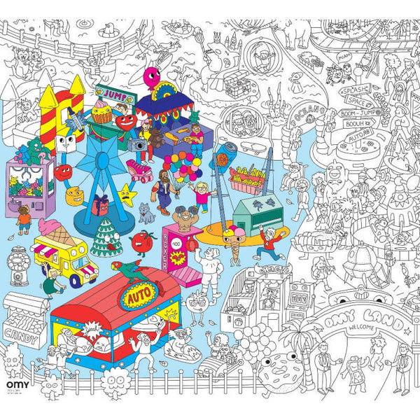 Riesiges Malbuch – Vergnügungspark 100 x 70 cm - tablude.com