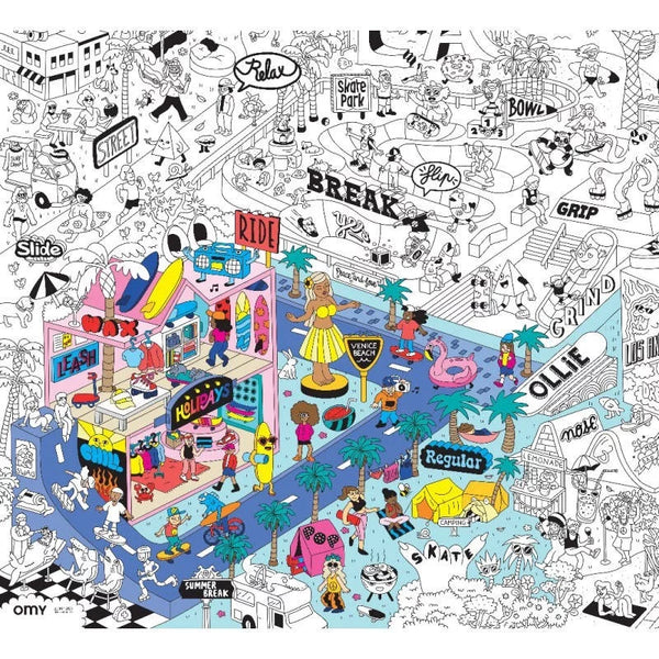 Riesiges Malbuch – Surf & Skate 100 x 70 cm - tablude.com