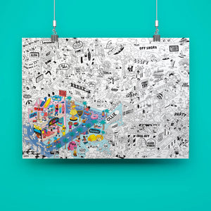 Riesiges Malbuch – Surf & Skate 100 x 70 cm - tablude.com