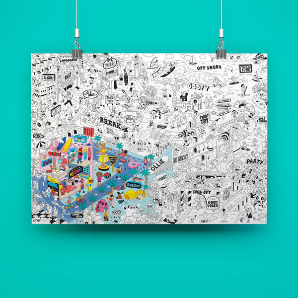 Riesiges Malbuch – Surf & Skate 100 x 70 cm - tablude.com