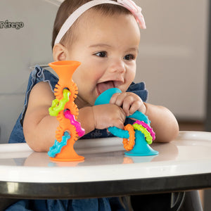 Rassel mit Saugnapf Pip Squigz Loops – Bobo Blue - tablude.com