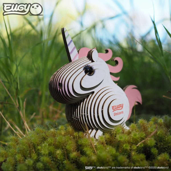 Öko-Puzzle 3D – Rosa Einhorn - tablude.com