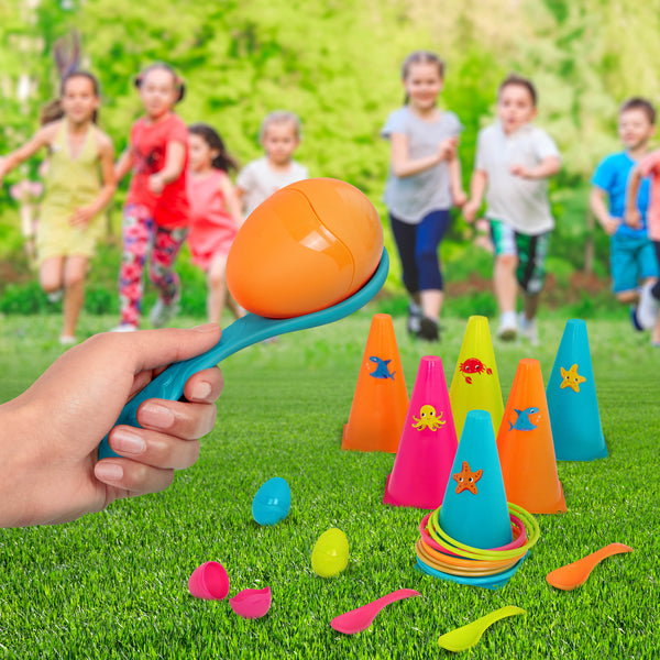 2er-Set Spiele für draußen - Reifen und Eier - tablude.com