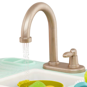 Spülbecken mit funktionierendem Wasserhahn und Zubehör – Splash-n-Scrub Sink - tablude.com
