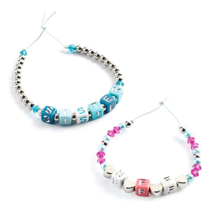 Set zum Basteln von Schmuck - Silberne Buchstaben - tablude.com