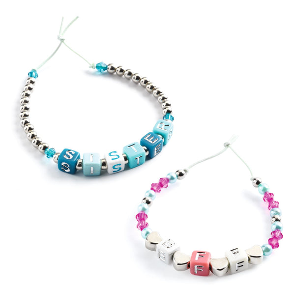Set zum Basteln von Schmuck - Silberne Buchstaben - tablude.com
