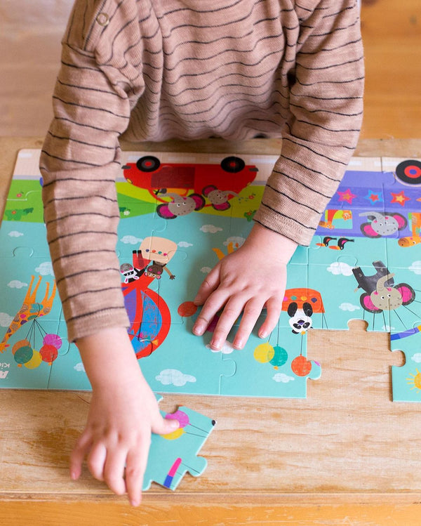 Puzzle in einem Kartonhaus – Safari 3+ - tablude.com