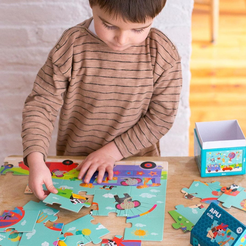 Puzzle in einem Kartonhaus – Safari 3+ - tablude.com