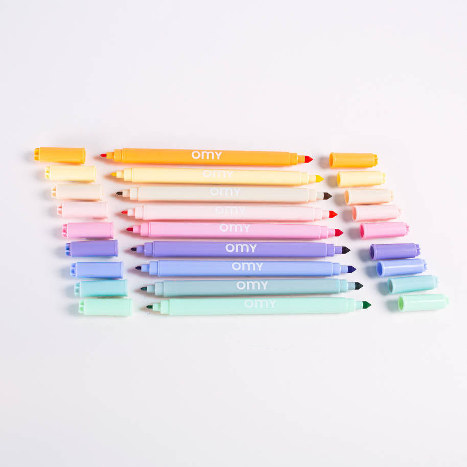 Doppelseitige Pastellmarker, 9 Stück - tablude.com