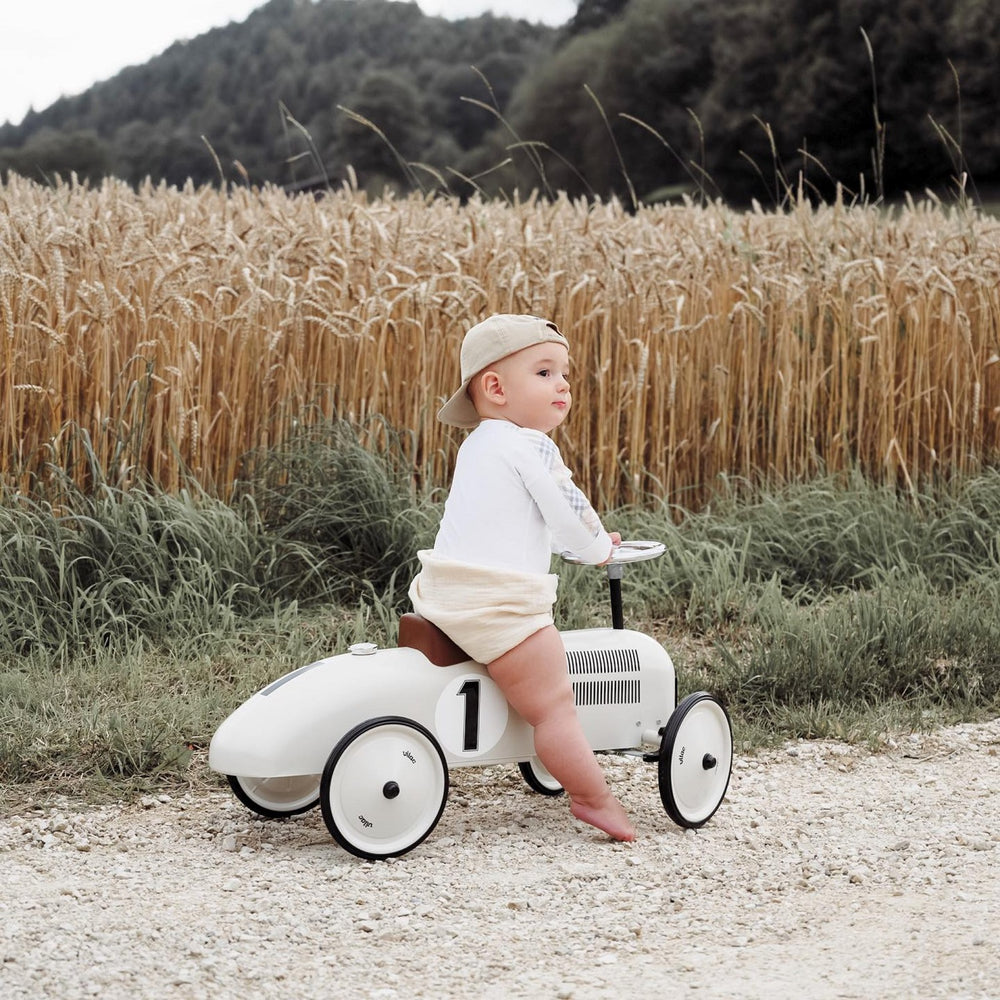 Retro-Rutschauto aus Metall – Weiß