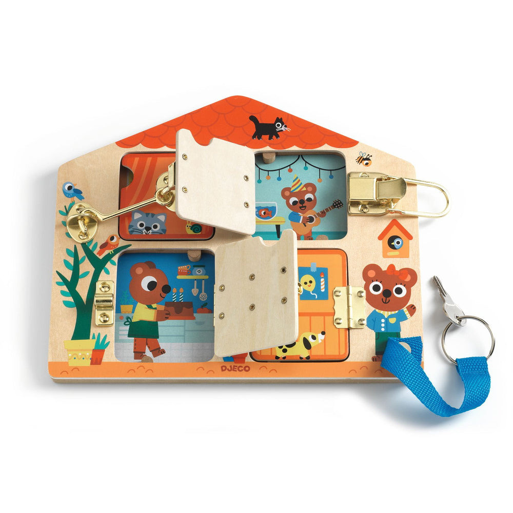 Zabawka manualna domek Djeco - Cabanalock - tablude.com