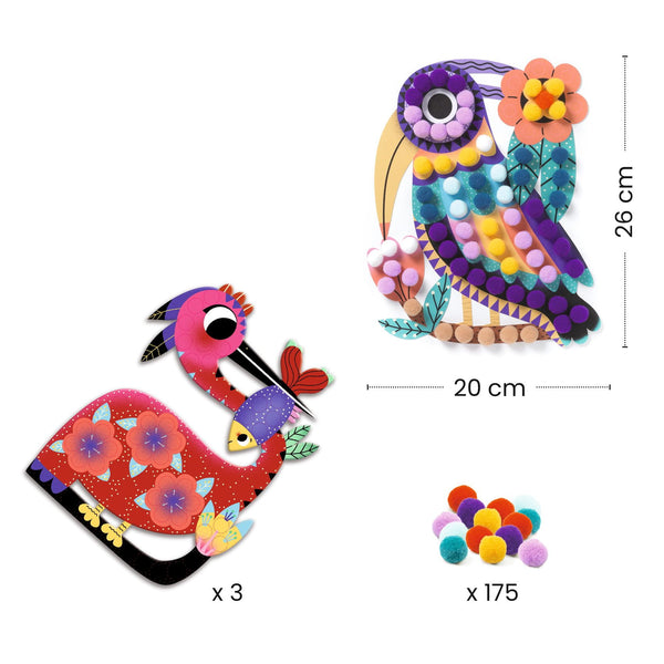 Kunstset – Bilder aus Pompons Vögel - tablude.com
