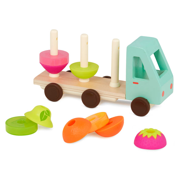 B. toys Holz-Lastwagen mit Obst Stack & Roll Fruit Truck - Ansicht 3