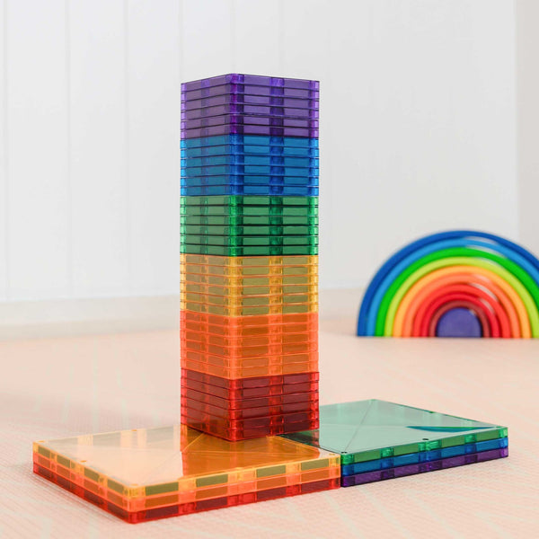 Magnetbausteine – Regenbogen-Quadrat-Set 42 Teile - tablude.com