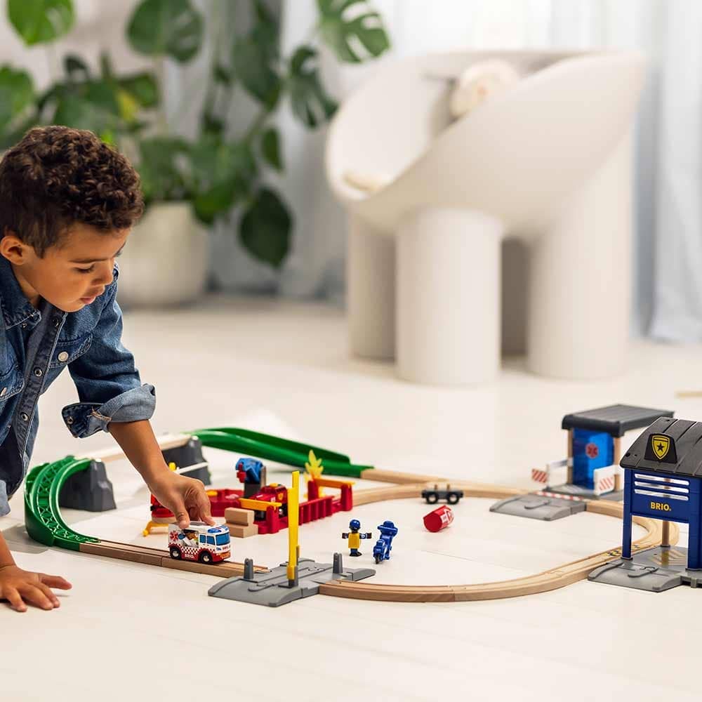 Deluxe-Eisenbahnset – Feuerwehr und Polizei