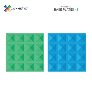 Magnetbausteine – Regenbogenblau & Grün-Grundplatte 2 Teile - tablude.com