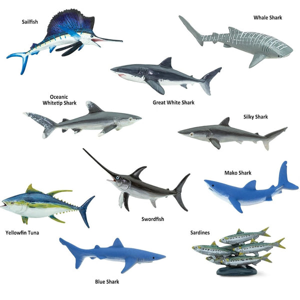 Figurenset in einer Tube TOOB – Große pelagische Fische - tablude.com