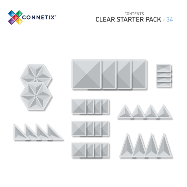 Magnetbausteine – Clear Starter Pack 34 Teile