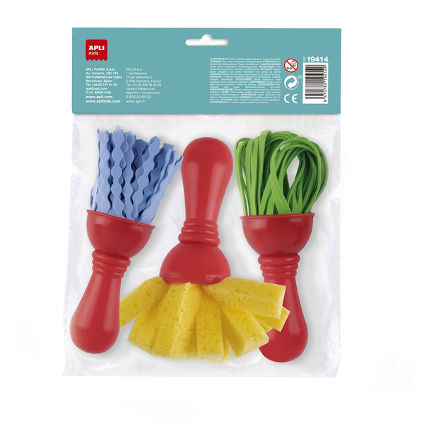 Pinselset aus EVA-Schaumstoff und Schwamm – 3 Stück - tablude.com
