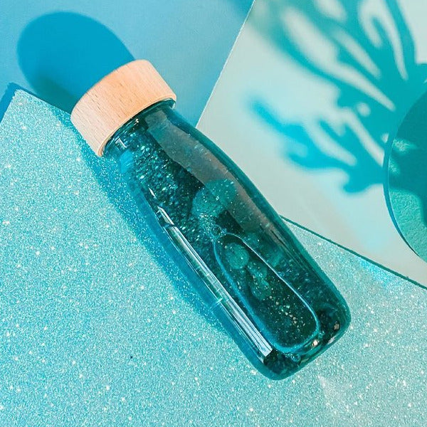 Sensorische Flasche FLOAT – Türkis - tablude.com