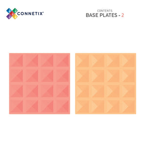 Magnetbausteine – Pastell-Zitrone & Pfirsich-Grundplatte 2 Teile - tablude.com