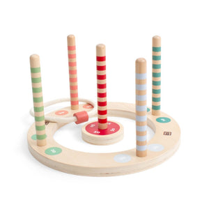 Holz-Geschicklichkeitsspiel – Ringwurf auf ein Ziel - tablude.com