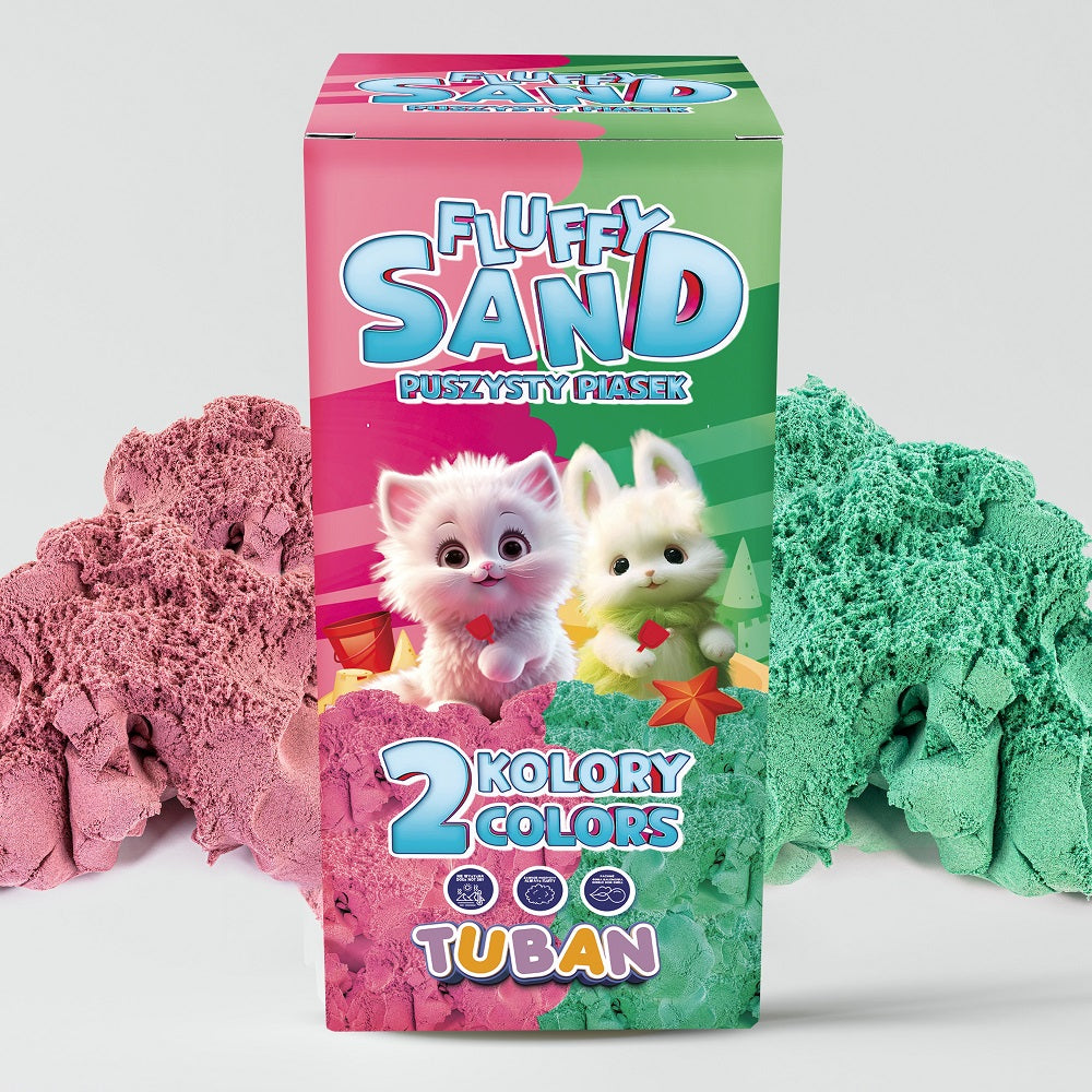 Fluffy Sand Set – Flauschiger Sand rosa und grün