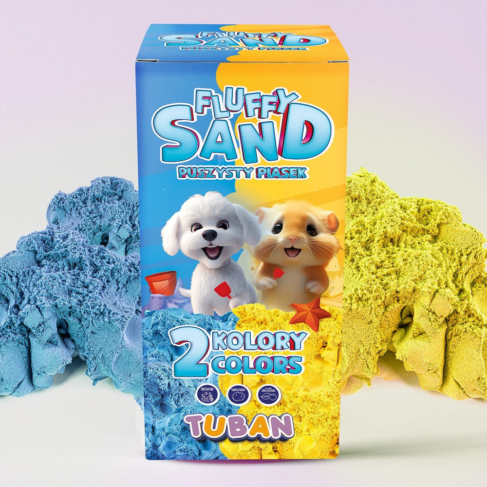 Set Fluffy Sand – Flaumiger Sand blau und gelb