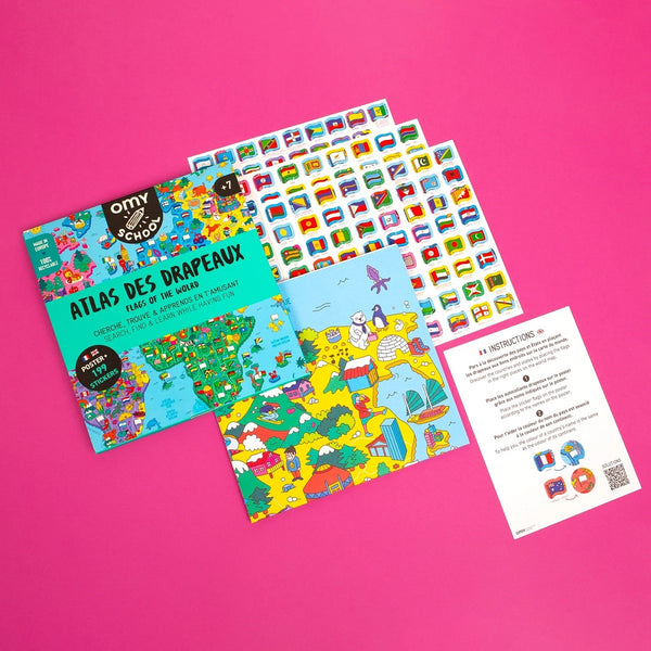 Poster mit Aufklebern SCHOOL – Flaggen der Länder - tablude.com
