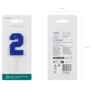Geburtstagskerze 6 cm – Zahl 2 blau
