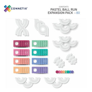 Magnetbausteine-Kugelbahn – Pastell-Kugelbahn-Erweiterungsset 80 Teile - tablude.com