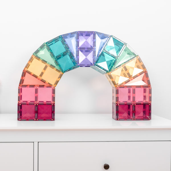 Magnetbausteine - Pastellfarbenes Quadrat Pack 40 Teile - tablude.com