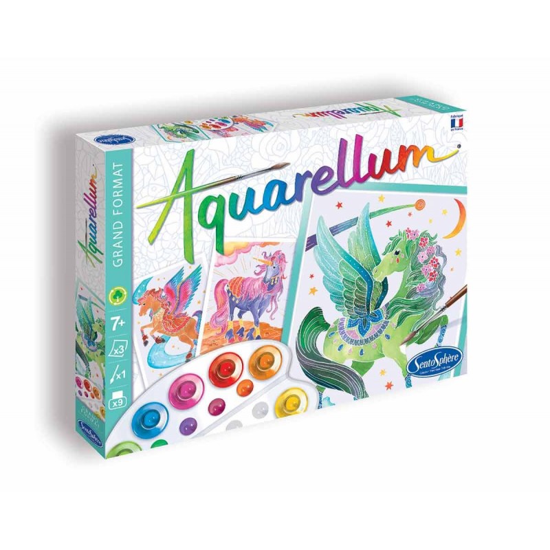 Aquarellum Set – „Einhörner und Pegasus” Grand Format Malvorlagen