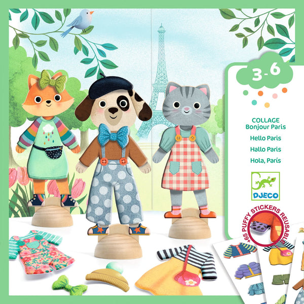Set wiederverwendbare Aufkleber – Katzen in Paris - tablude.com