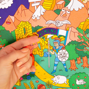 Poster mit Stickern SCHOOL – Mythologie - tablude.com