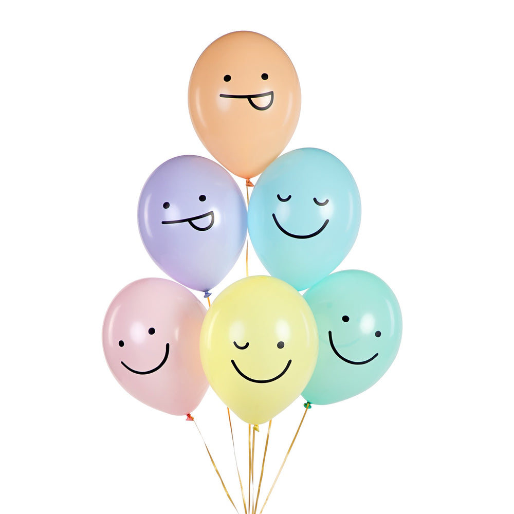 Ballons 6 Stück – Smileys 30 cm