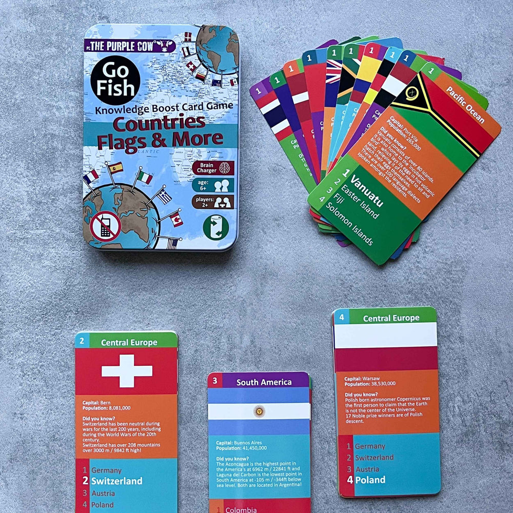 Reisekartenspiel Quartett – Go Fish Länder, Flaggen
