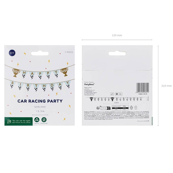 Bannergirlande – Rennwagen 2,5 m