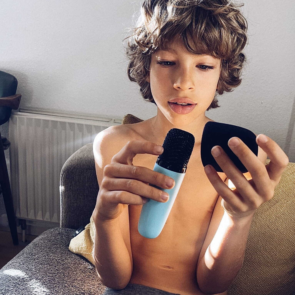 Karaoke-Set für Kinder + kabellose Kopfhörer - Himmelblau
