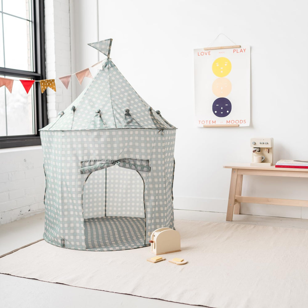 Kinderspielzelt Recycled - Gingham Blue