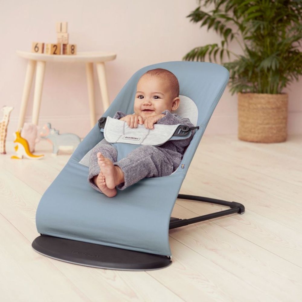 Babywippe BALANCE SOFT WOVEN/JERSEY – Blau/Grau