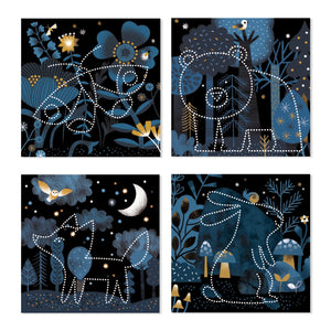 Bastelset zum Stecken  - Wald bei Nacht - tablude.com