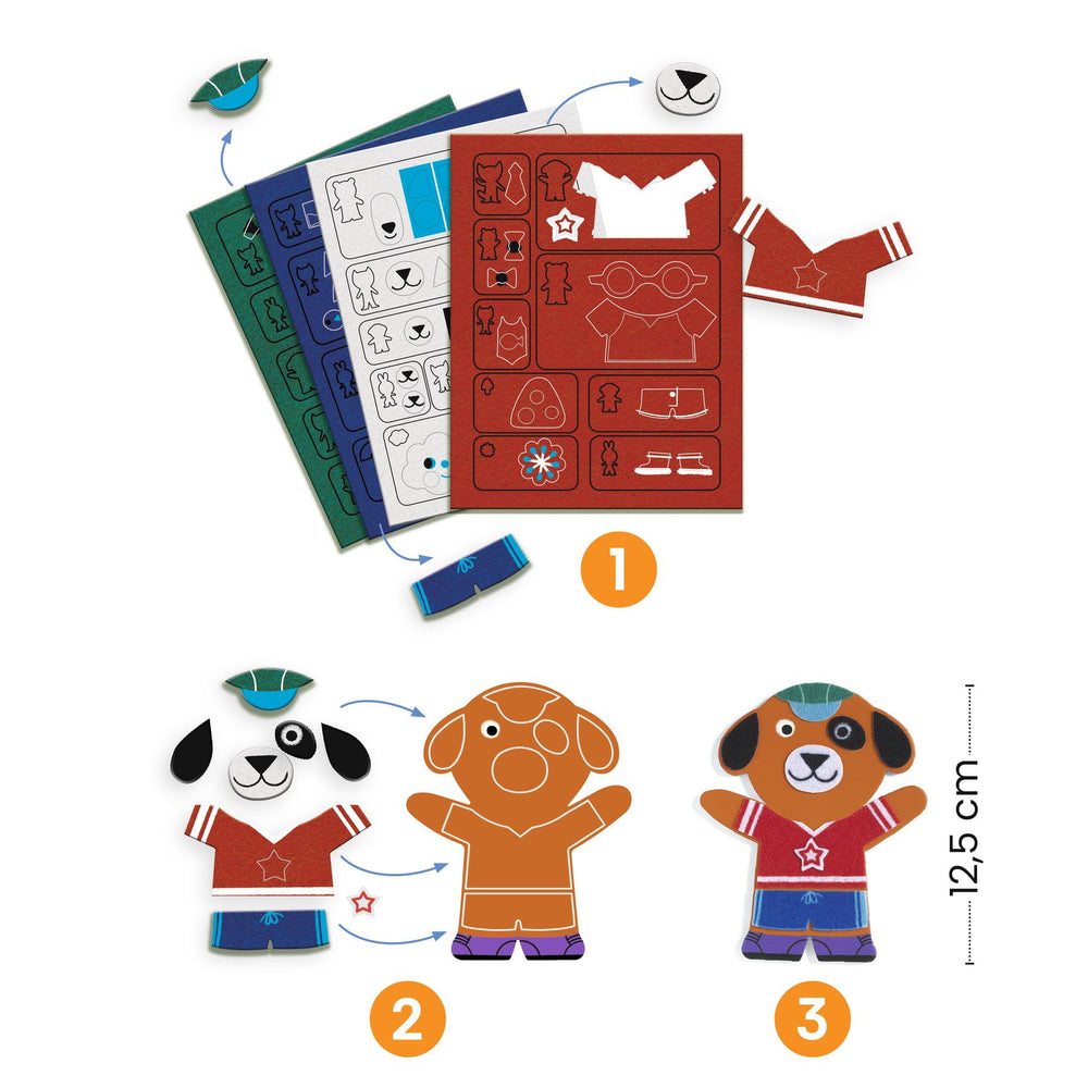 Zrób to sam Filcowe magnesy Djeco - Zwierzątka - tablude.com