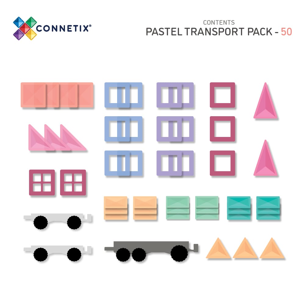 Magnetbausteine - Pastellfarbenes Transport Pack 50 Teile