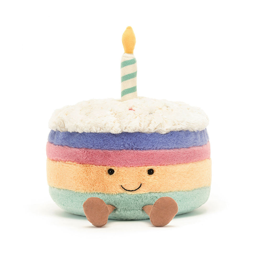Plüsch-Geburtstagstorte – Regenbogen 18 cm