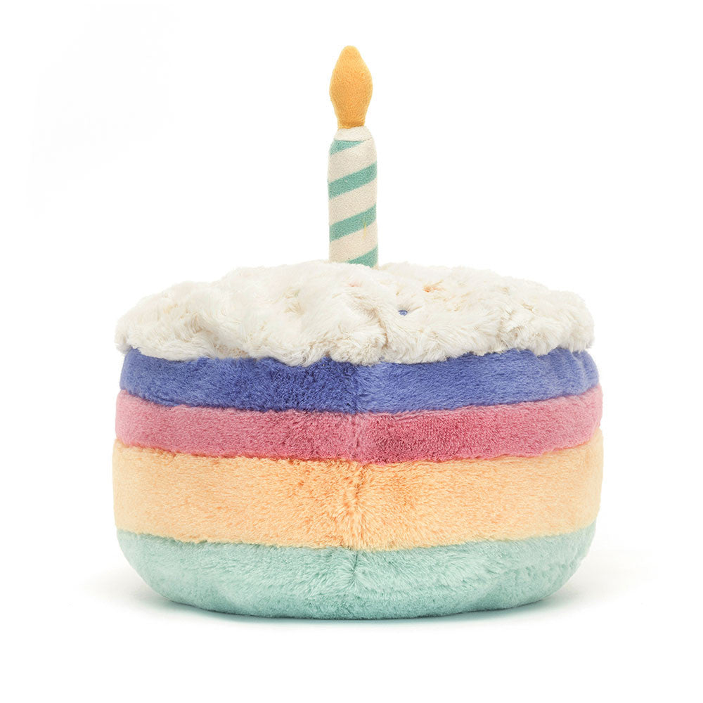 Plüsch-Geburtstagstorte – Regenbogen 18 cm