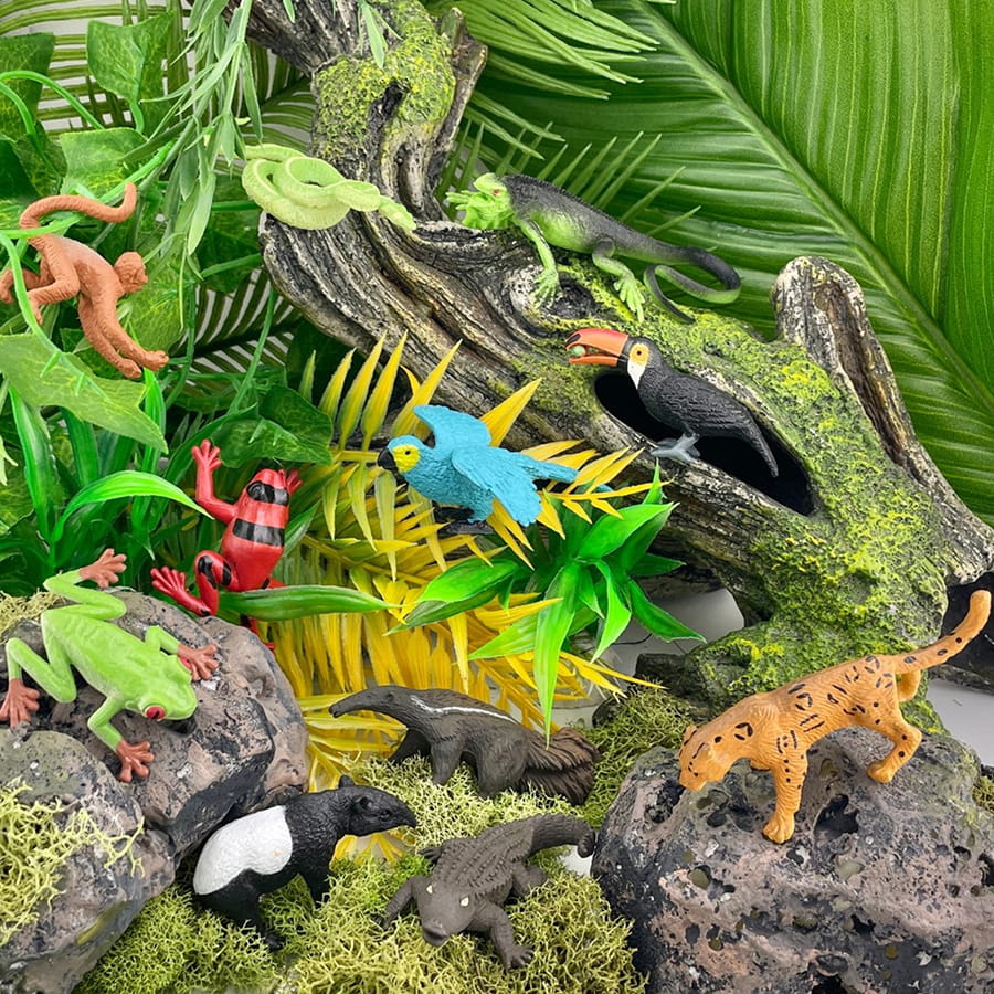 Figurenset in einer Tube TOOB – Tiere des Regenwaldes - tablude.com