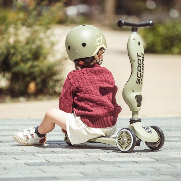 Laufrad und Fahrrad 2in1 Highwaykick  1-5 Jahre - Olive - tablude.com