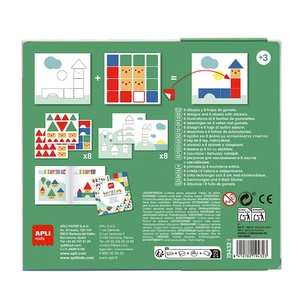Stickerset mit geometrischen Motiven – Dorf - tablude.com