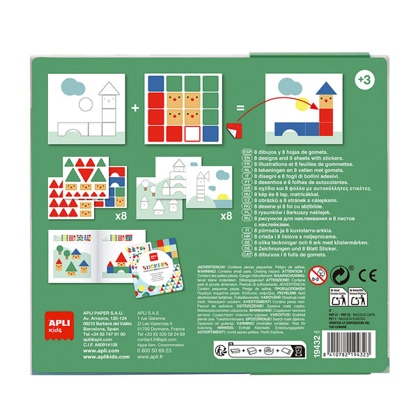 Stickerset mit geometrischen Motiven – Dorf - tablude.com